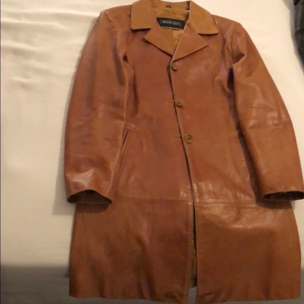 Authentic 100% Leather peanut butter color coat